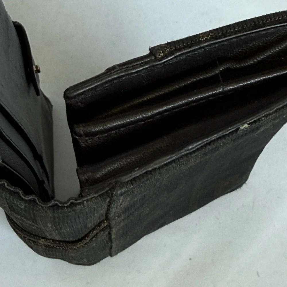 Fendi Zucca Continental Long Wallet Black Brown Canvas Gold‎ Tone Buckle